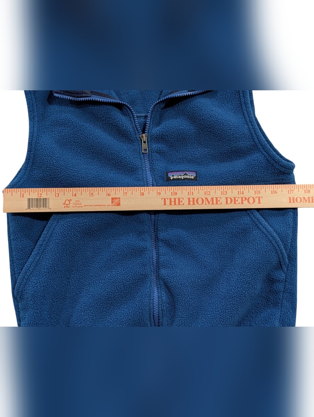 Patagonia Kids Synchilla Fleece Vest Blue Size Large L 12 - Picture 6 of 6